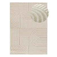 WEBTEPPICH mit geometrischem Muster Weiß Geprägt Zen 160/230 cm - Weiß, Naturmaterialien/Textil (160/230cm) - Atticgo