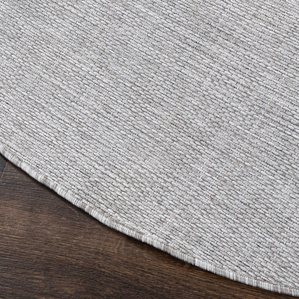 TEPPICH Grau In-Outdoor Einfarbig - Rund, Kurzflor, Modern, Minimalistisch - 240 x 240 cm - Dunkelgrau/Hellgrau, Textil (240/240cm) - Mazovia