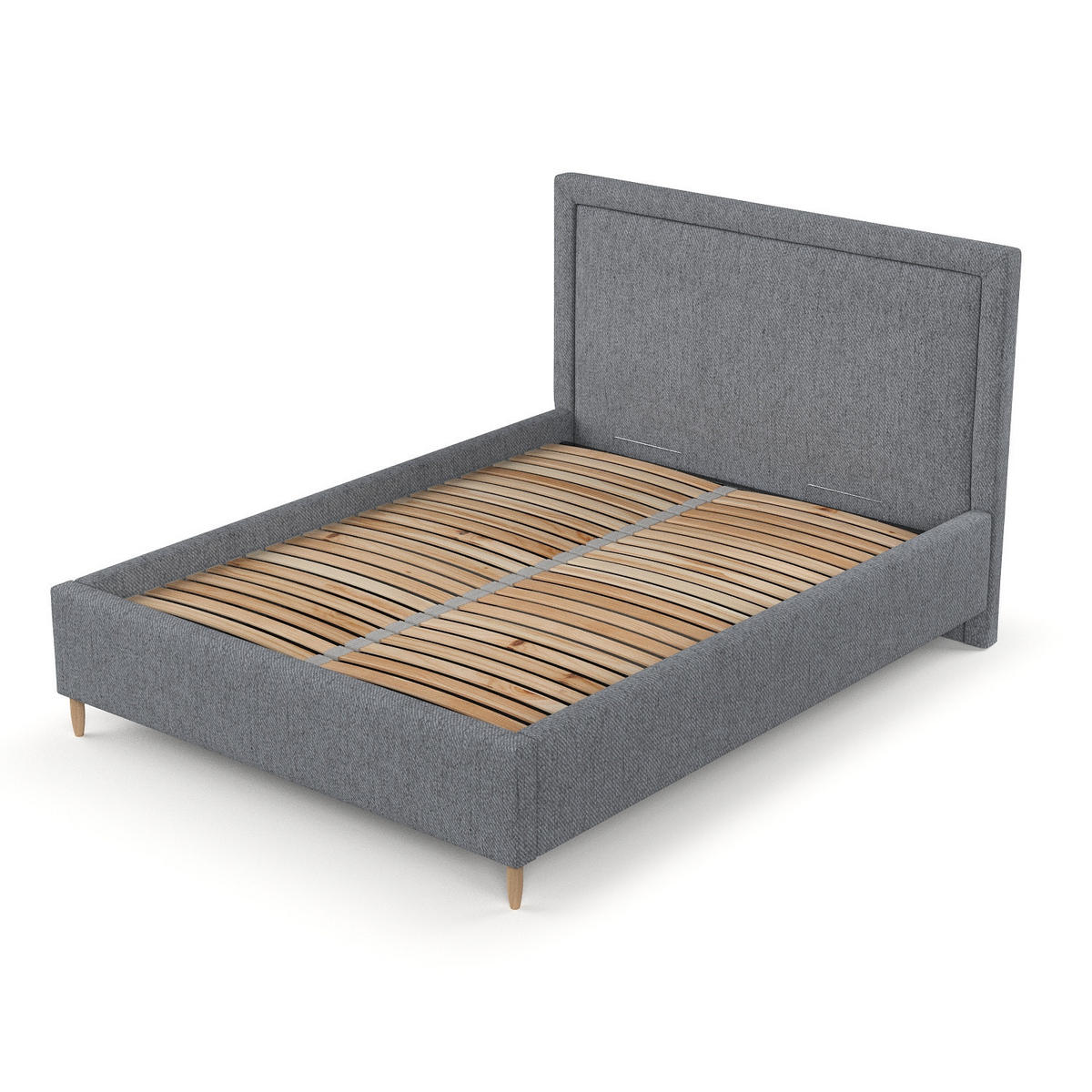 POLSTERBETT Vega 140/200 cm Grau im Neve Stoff - Naturfarben/Grau, Holz/Holzwerkstoff (140/200cm) - AltaBeds