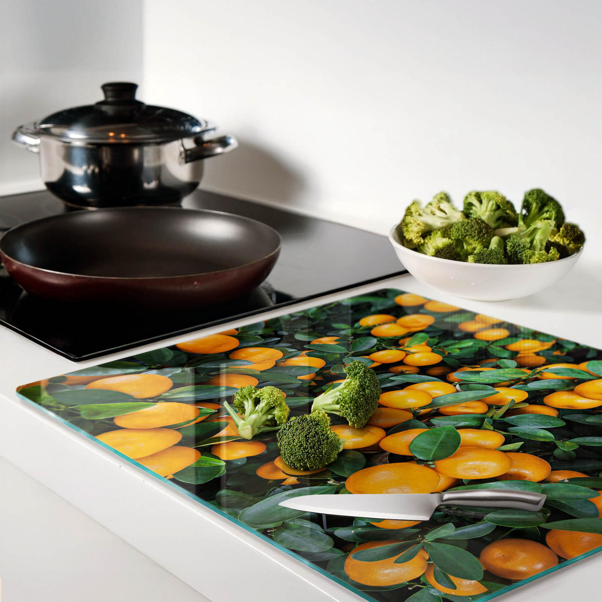 GLASPLATTE 60x52 cm Mandarinen - Orange, Glas (60/0.4/52cm) - TULUP