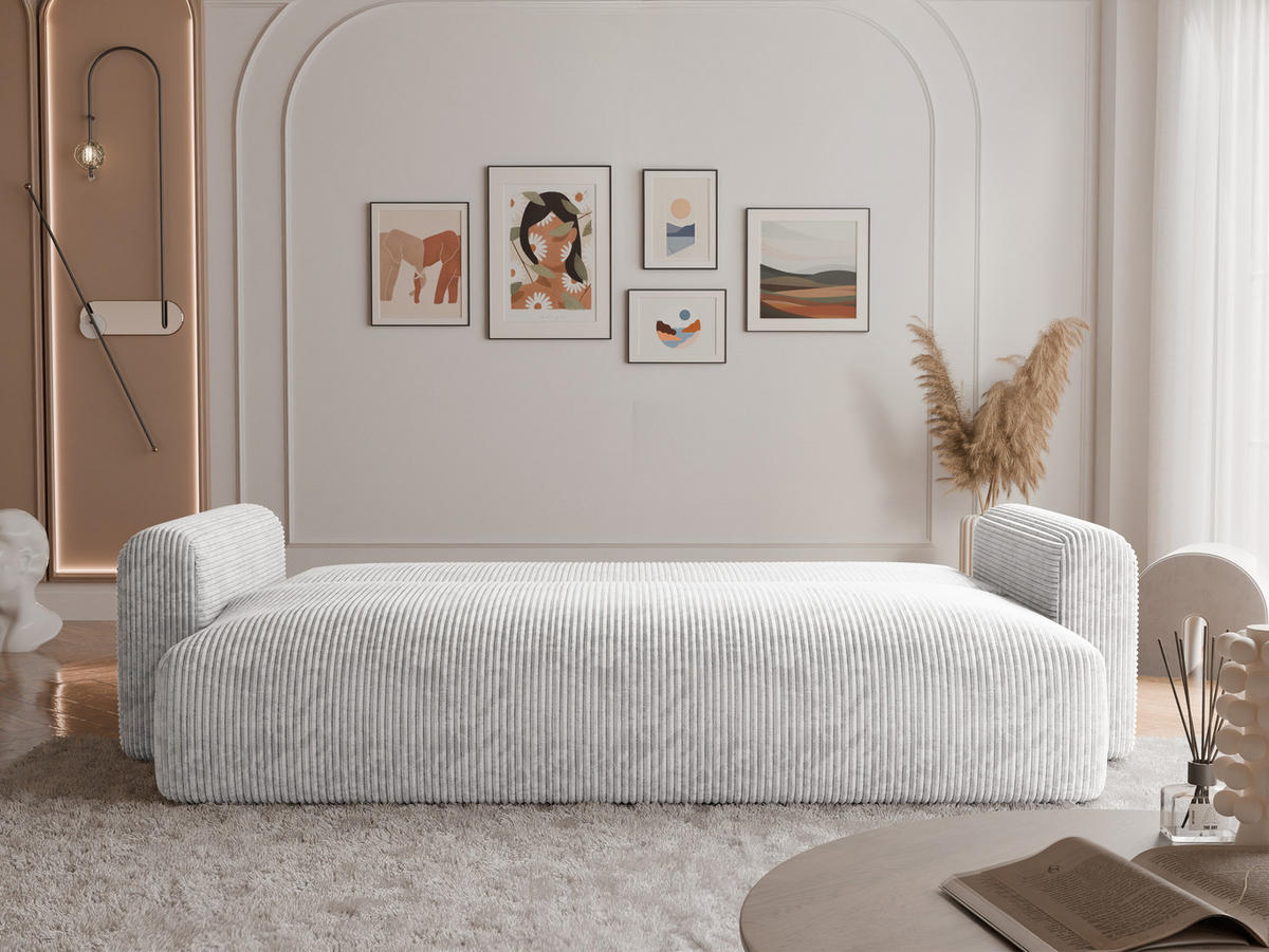 SCHLAFSOFA JOBO mit Bettkasten Hellgrau - Hellgrau, Holzwerkstoff/Kunststoff (230/85/90cm) - Idohome