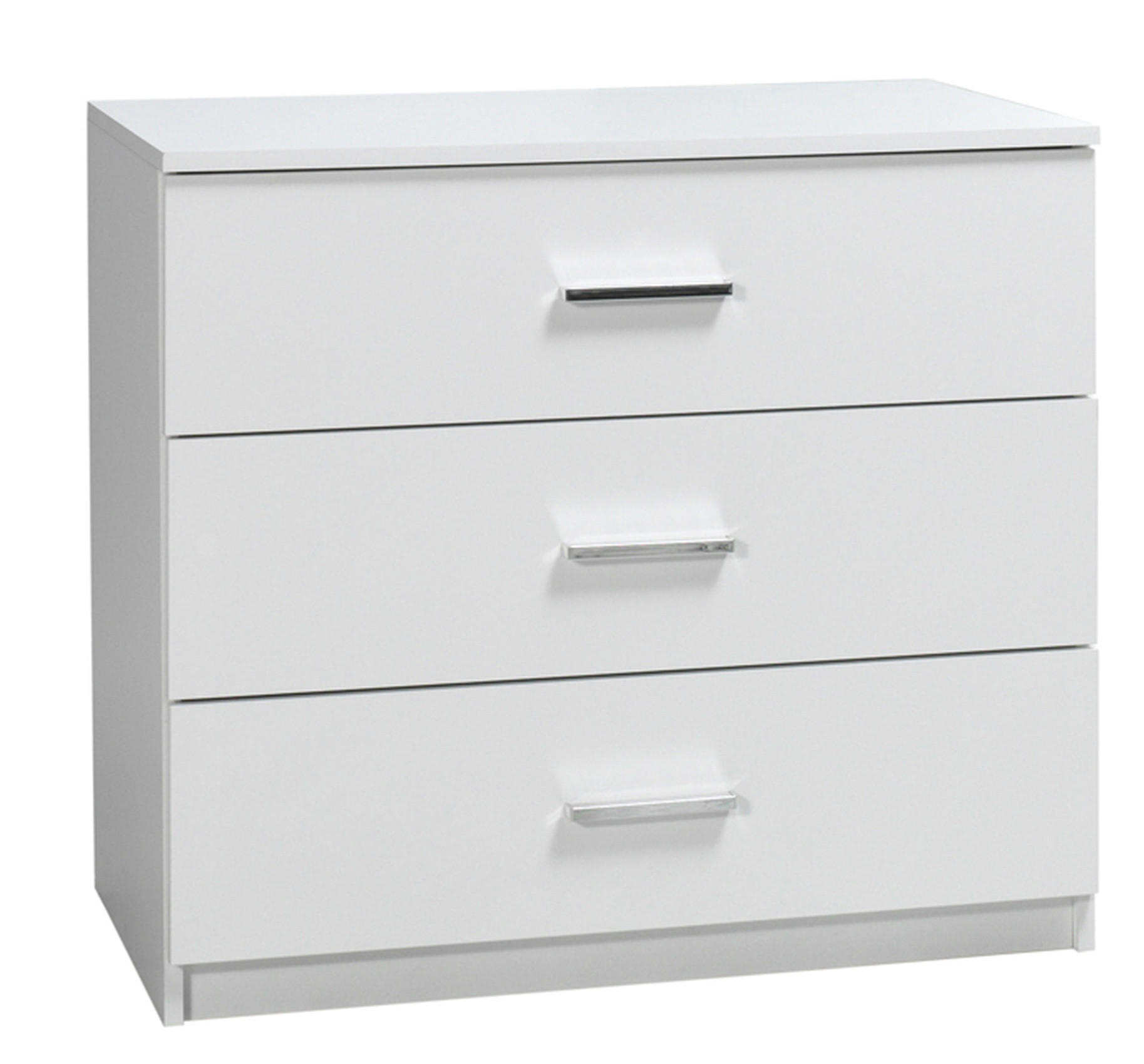 KOMMODE Weiß Hochglanz 93/80,5/42 - Weiß Hochglanz, Holzwerkstoff (93/81/42cm) - RAUMHIRSCH FURNITURE