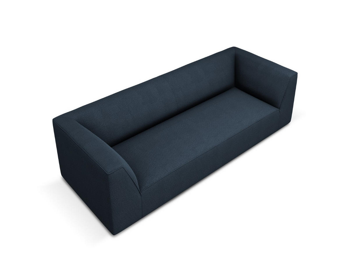 SOFA Ruby aus strukturiertem Stoff marineblau 3 Sitzplätze - Blau, Textil (93/69/232cm) - Micadoni
