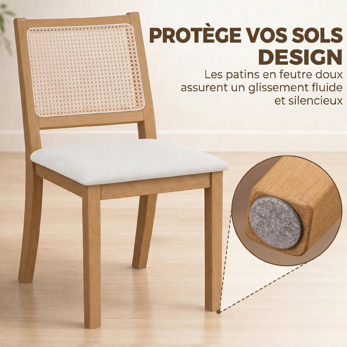 STÜHLE Creme 2 Stück - Creme, Holzwerkstoff (47/85/56cm) - GiPP