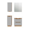 BADMÖBEL-SET Lotta Eiche/Grau mit Kachelstruktur 4 Teile - Eichefarben/Grau, Holzwerkstoff (59.8/62.5/32cm) - Vicco
