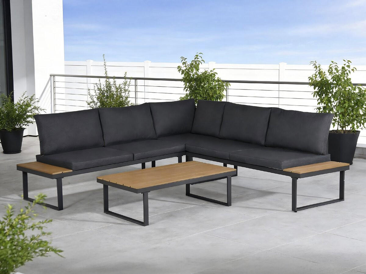 LOUNGEGARNITUR Fiora 5-Sitzer Grau - Grau, Metall - Habitat Garten