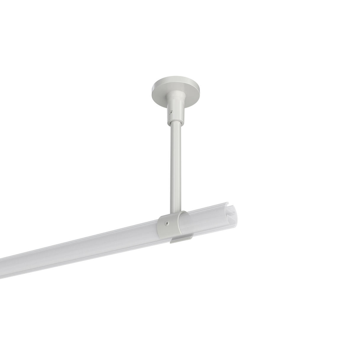 DECKENTRÄGER FÜR GARDINENSTANGEN 20 mm Ø, Sonette 1-läufig, Weiß - Weiß, Metall (4.3/14.2/4.3cm) - INTERDECO