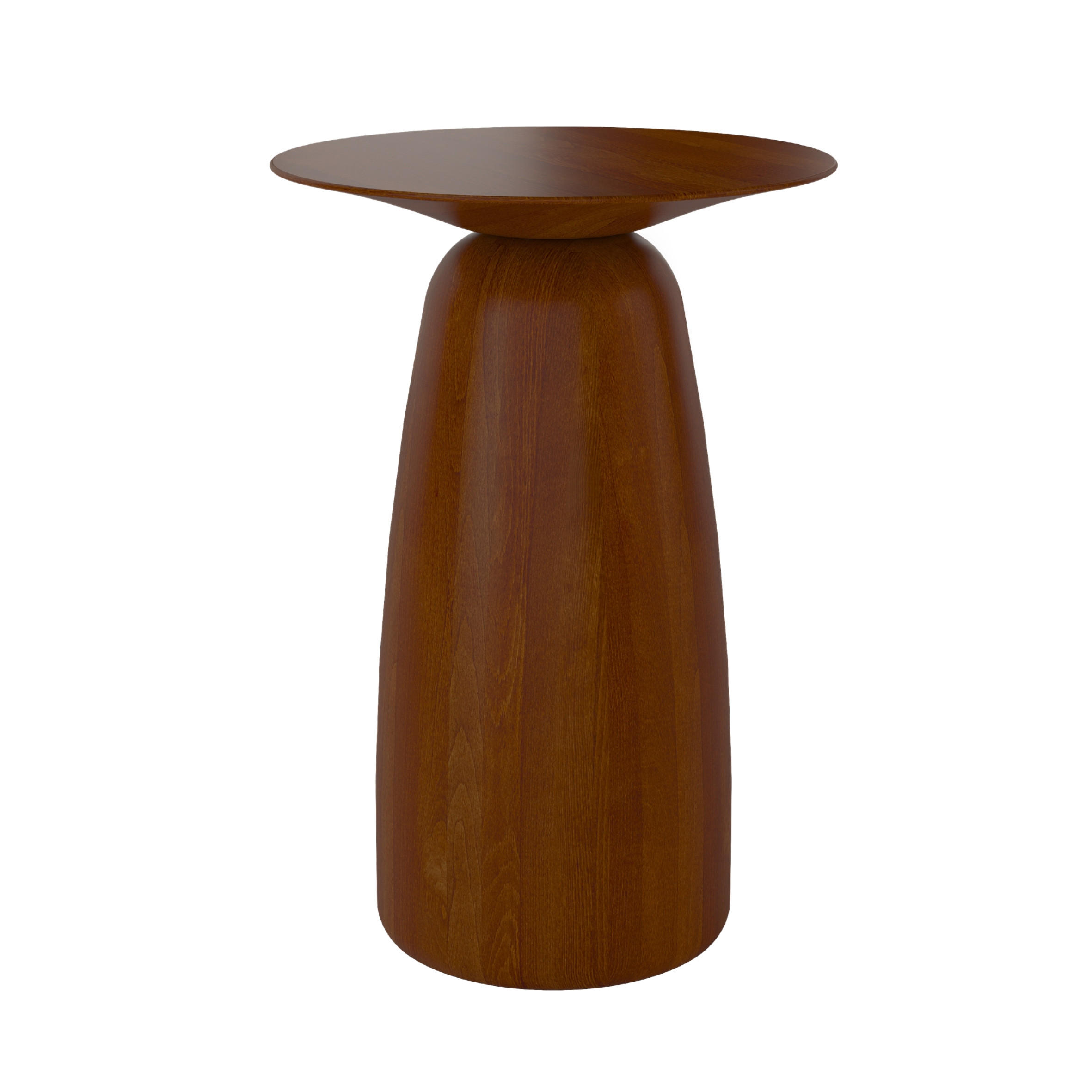 BEISTELLTISCH Baobab44, Ovaler Tischplatte, Buche - lackiert, Nussbaumfarbe - Walnussfarben, Holz (32.5/32.5/44cm) - Kayani
