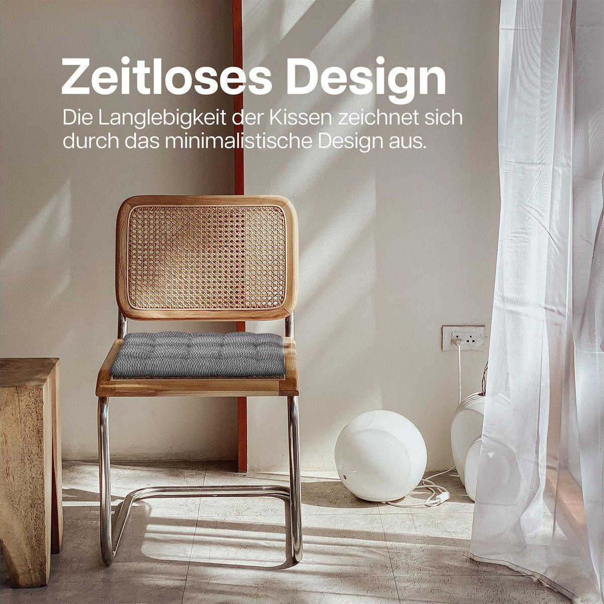 SITZKISSEN Lissabon 40x40cm Hellgrau 1er Pack - Hellgrau, Textil (40/40/6cm)