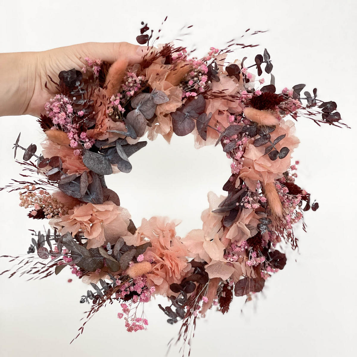 TROCKENBLUMENKRANZ Touch of Pink Mini - rosa / 20 cm - Rosa, Naturmaterialien (20cm) - Lykke & You