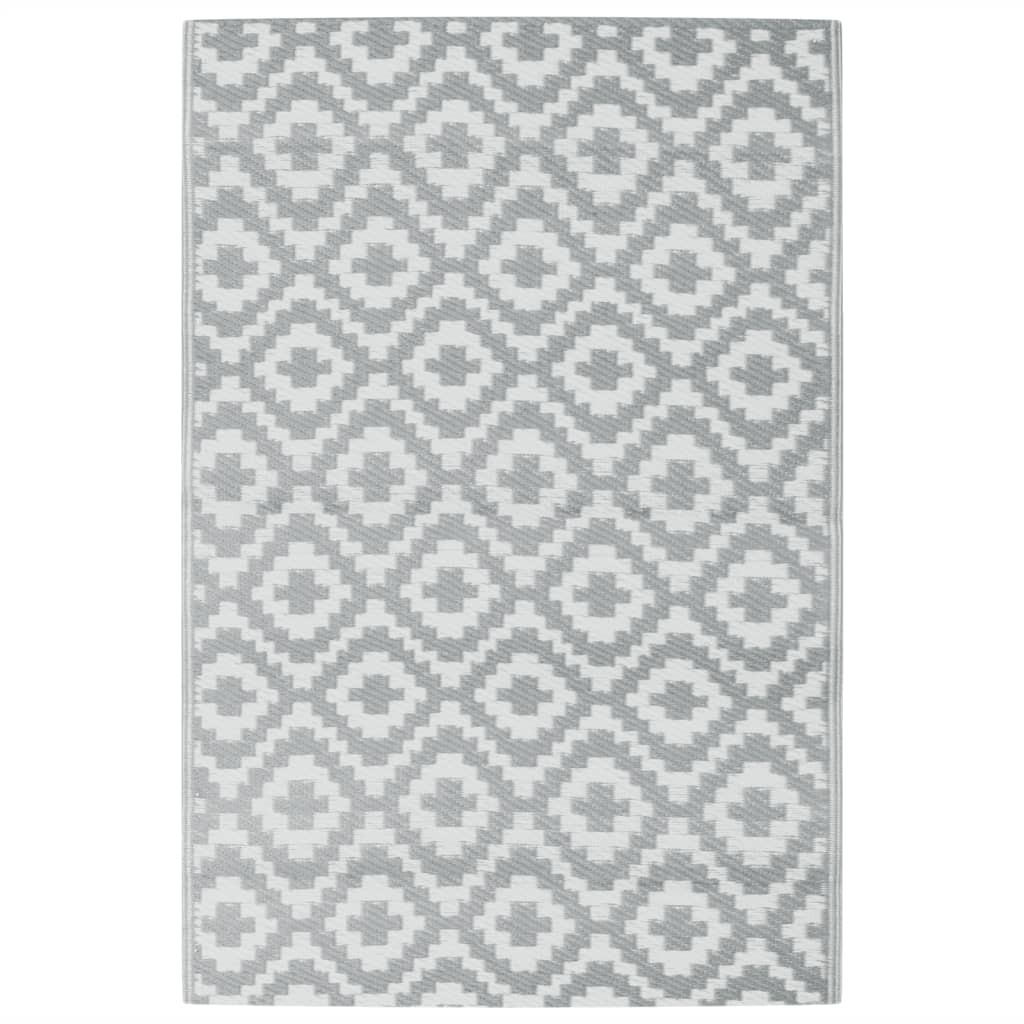 OUTDOOR-TEPPICH Arakil Grau 120/180 Cm PP - Grau, Kunststoff (180/120cm) - vidaXL