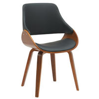ESSZIMMERSTUHL Lederlook walnuss/schwarz - Walnussfarben/Schwarz, Holz/Textil (52/86/54cm) - CLP