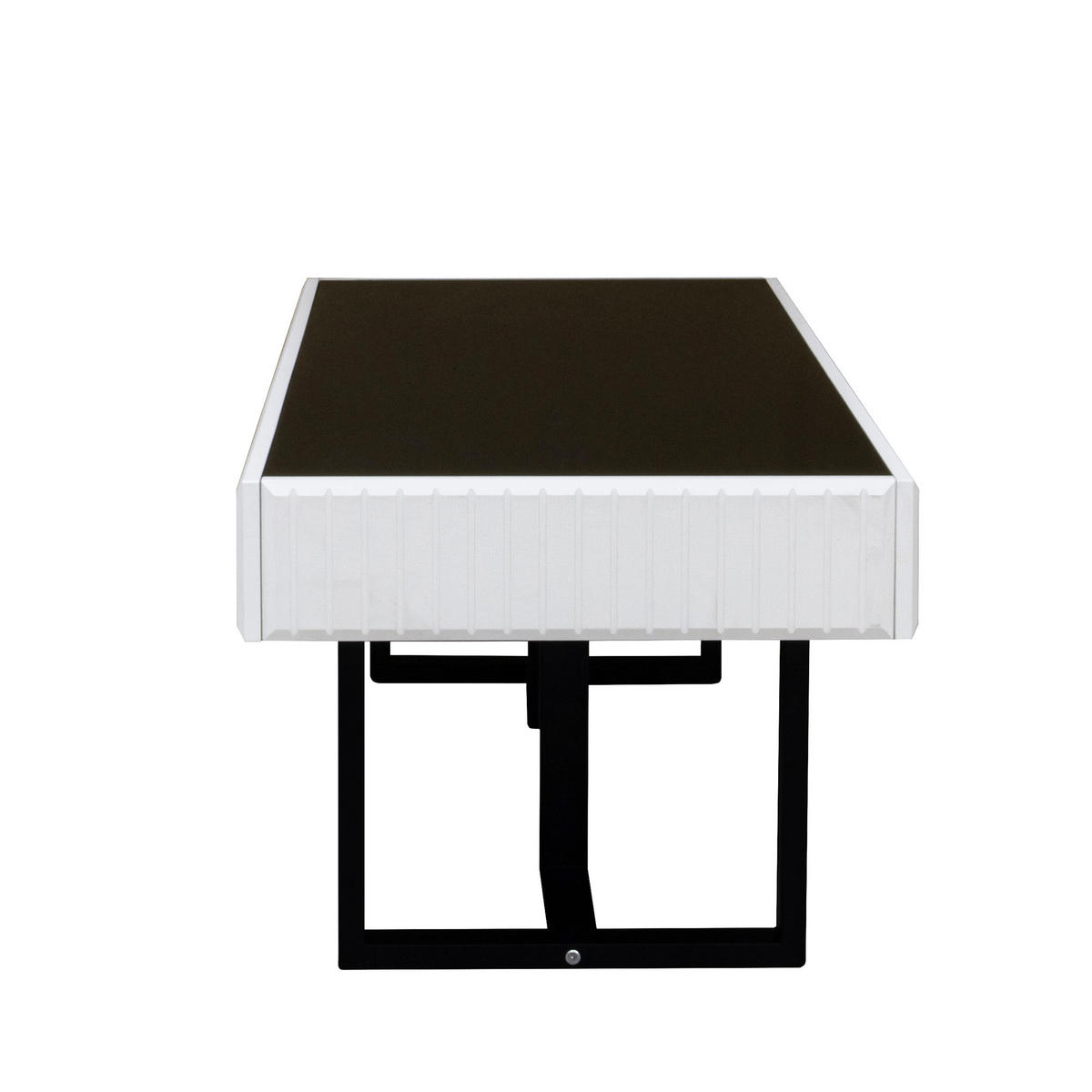 COUCHTISCH DE-017 Schwarz/Weiß - Weiß Hochglanz, Holzwerkstoff (110/50.5/41cm) - ComfortXL