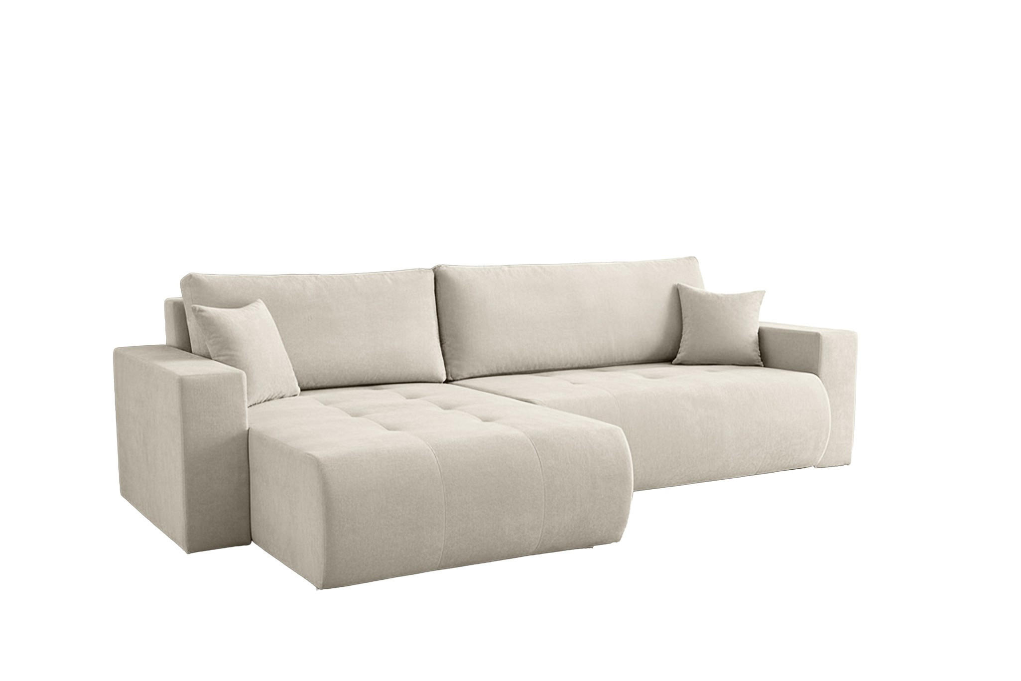 ECKSOFA Armari Mit Schlaffunktion - Creme, Holzwerkstoff/Textil (277/154cm) - Fun Möbel