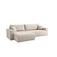 ECKSOFA Armari Mit Schlaffunktion - Creme, Holzwerkstoff/Textil (277/154cm) - Fun Möbel