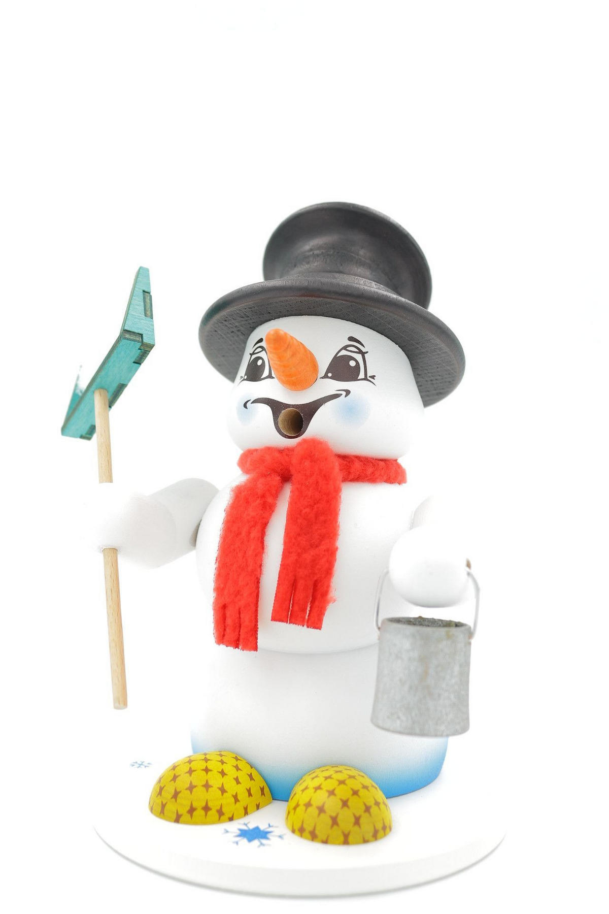 RAUCHFIGUR Schneemann Weiß Schneeschieber 19 cm - Multicolor, Holz (15/19/0.1cm)