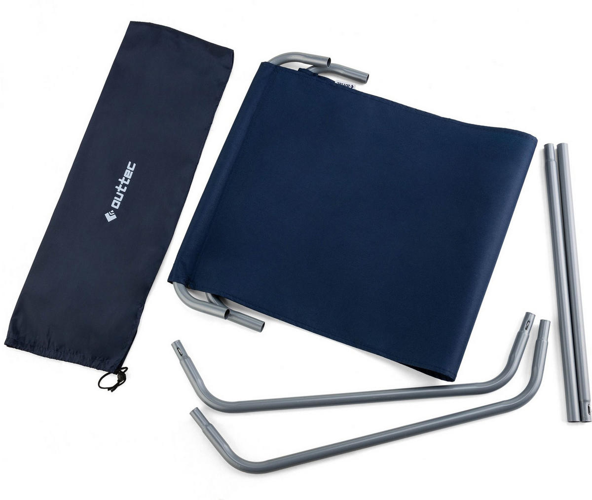 STRANDSESSEL bis 100 kg - Blau, Textil/Metall (51/60/97cm) - Outtec