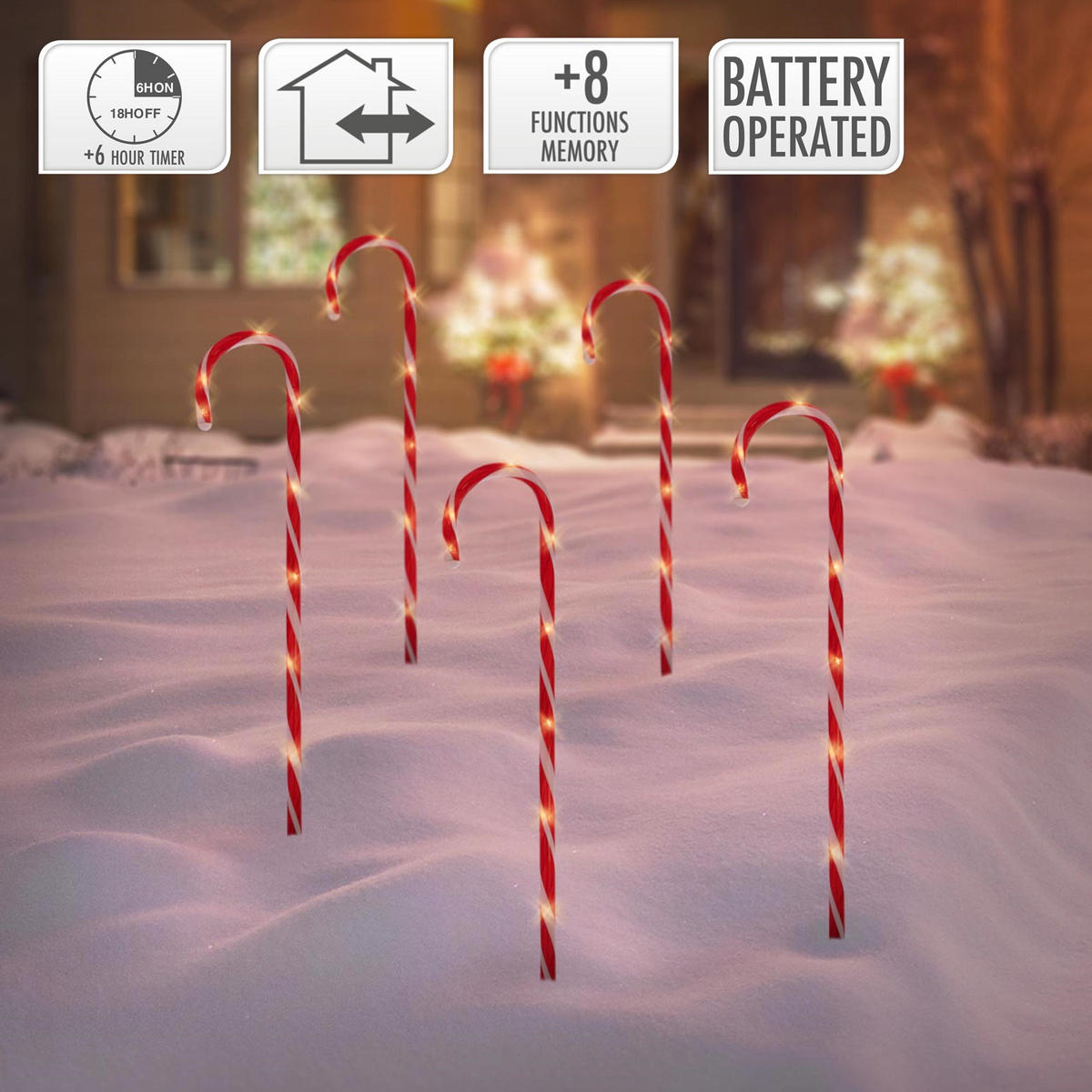 ZAHRADNÍ SVÍTIDLO 40 LED - červená, plast (12cm) - ECD-Germany