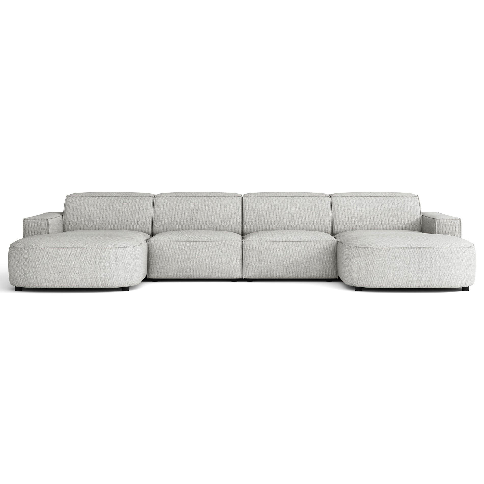 SEDACIA SÚPRAVA Sallmo tvar U, univerzálna, trojmiestna, 368 cm - čierna/svetlosivá, textil/plast (368/72/167cm) - Selsey