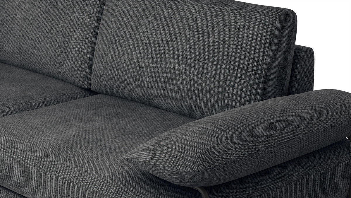 SOFA LORI 3-Sitzer, dunkelgrau - Dunkelgrau/Schwarz, Holzwerkstoff/Textil (245/87/96cm) - Courtois Laville