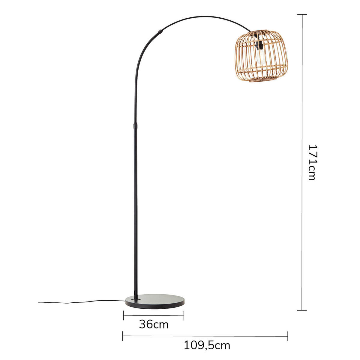 BOGENLAMPE Die Natürliche - Beige, Holz (109.5/36/171cm) - Mokebo