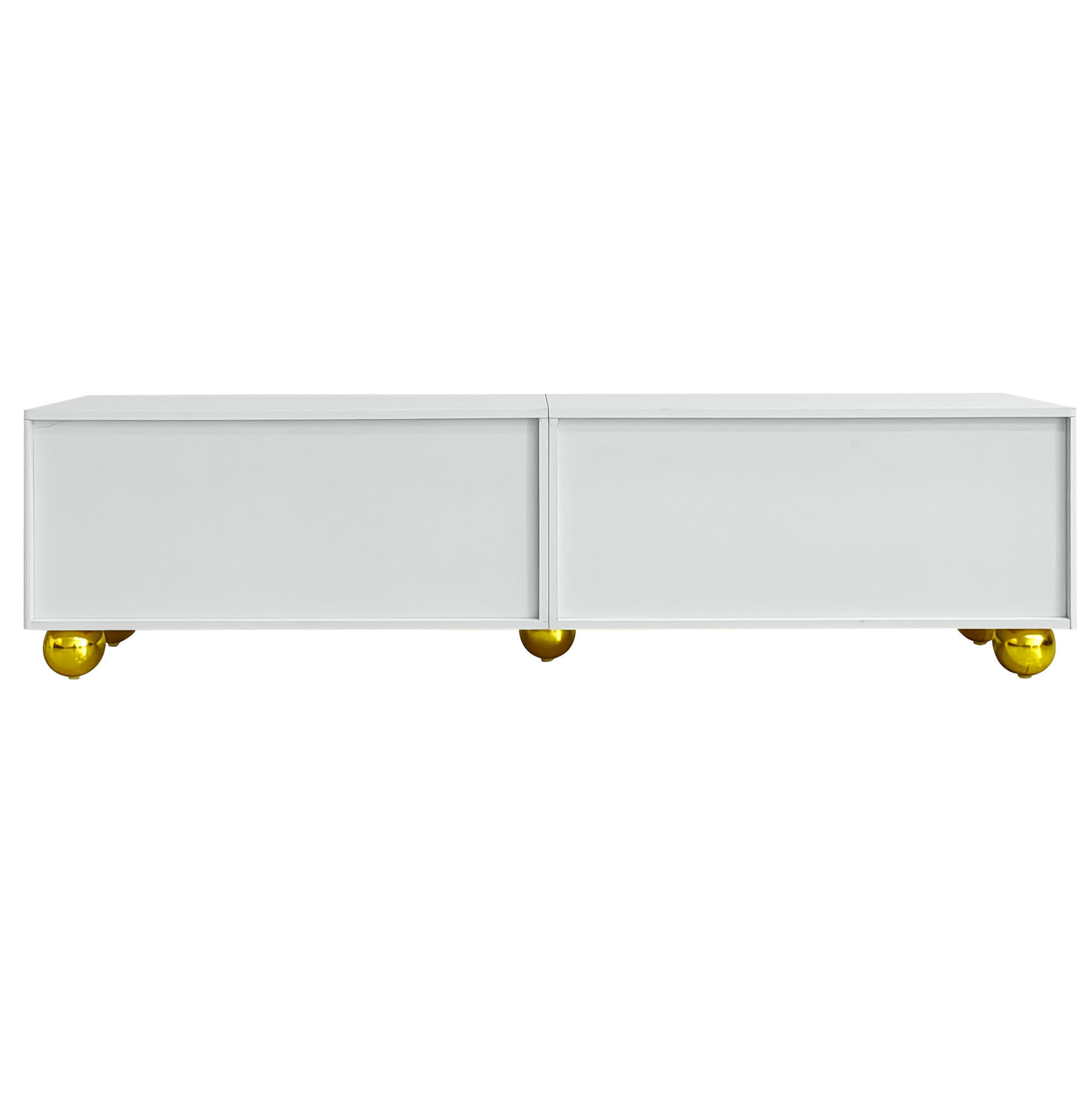 TV-LOWBOARD 170/38/44 cm mit 4 Türen, Push-to-Open und Soft-Close - Weiß, Holzwerkstoff (170/44/38cm) - BEAOK
