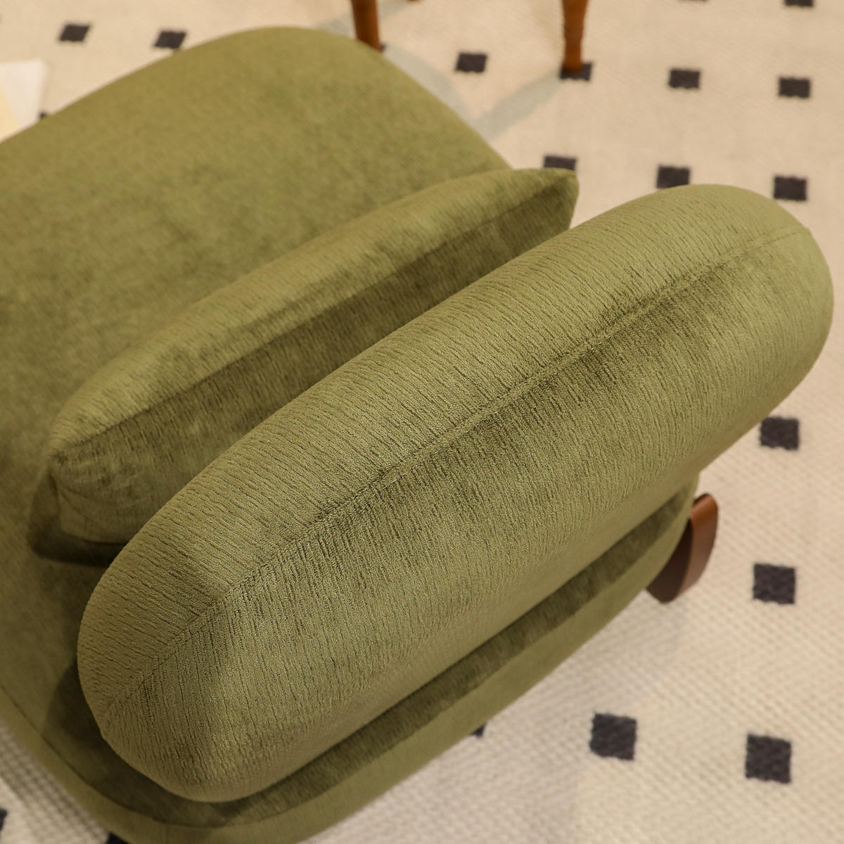 SESSEL stoff grün armlehnenlos modern holzbeine - Grün, Textil (86.9/69.9/72.1cm) - Urban Meuble