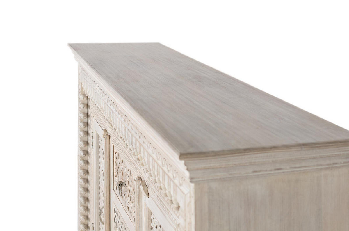 SIDEBOARD aus gealtertem weißem Mangoholz - Perlmutt, Holz (40/100/150cm) - Giner y Colomer