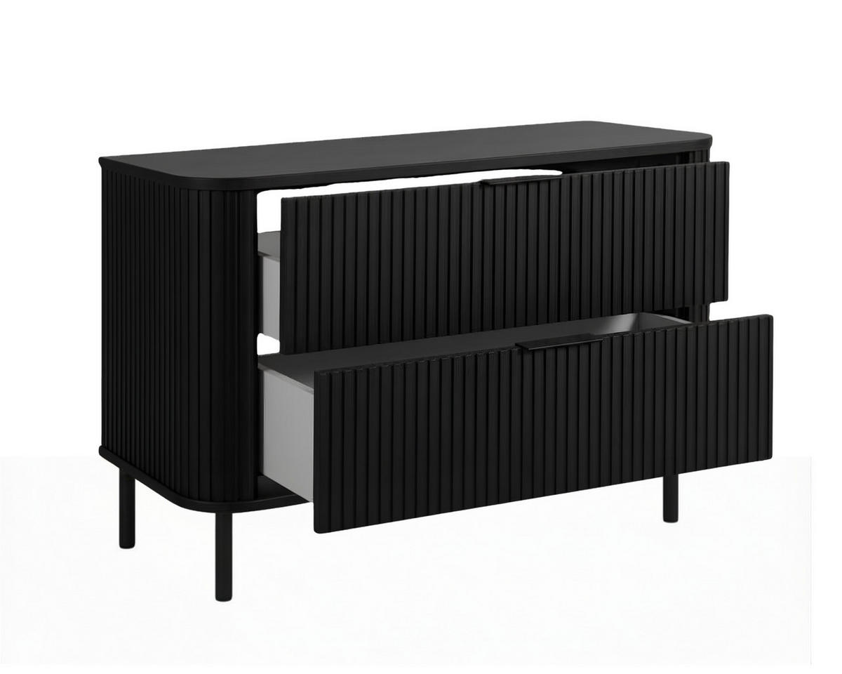 BADEZIMMERSCHRANK : Farbe Schwarz, Griff schwarz, Füße schwarz, 100 x 41,5 x 66,7 cm - Schwarz, Holzwerkstoff (100/66.7/41.5cm) - 3XE LIVING