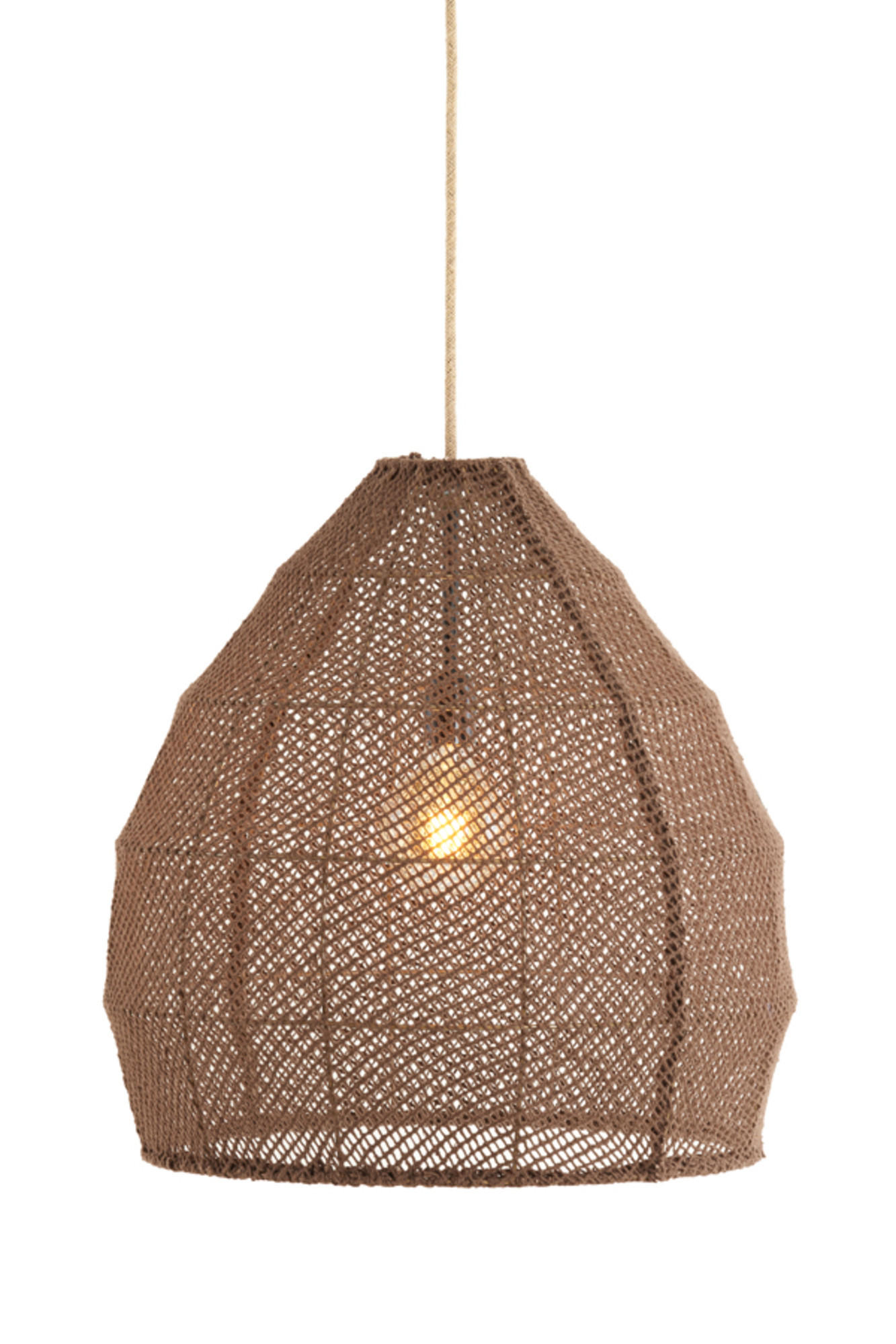 HÄNGELAMPE Makassar Braun Ø50/50 cm - Braun, Textil (50/50/50cm) - Light & Living