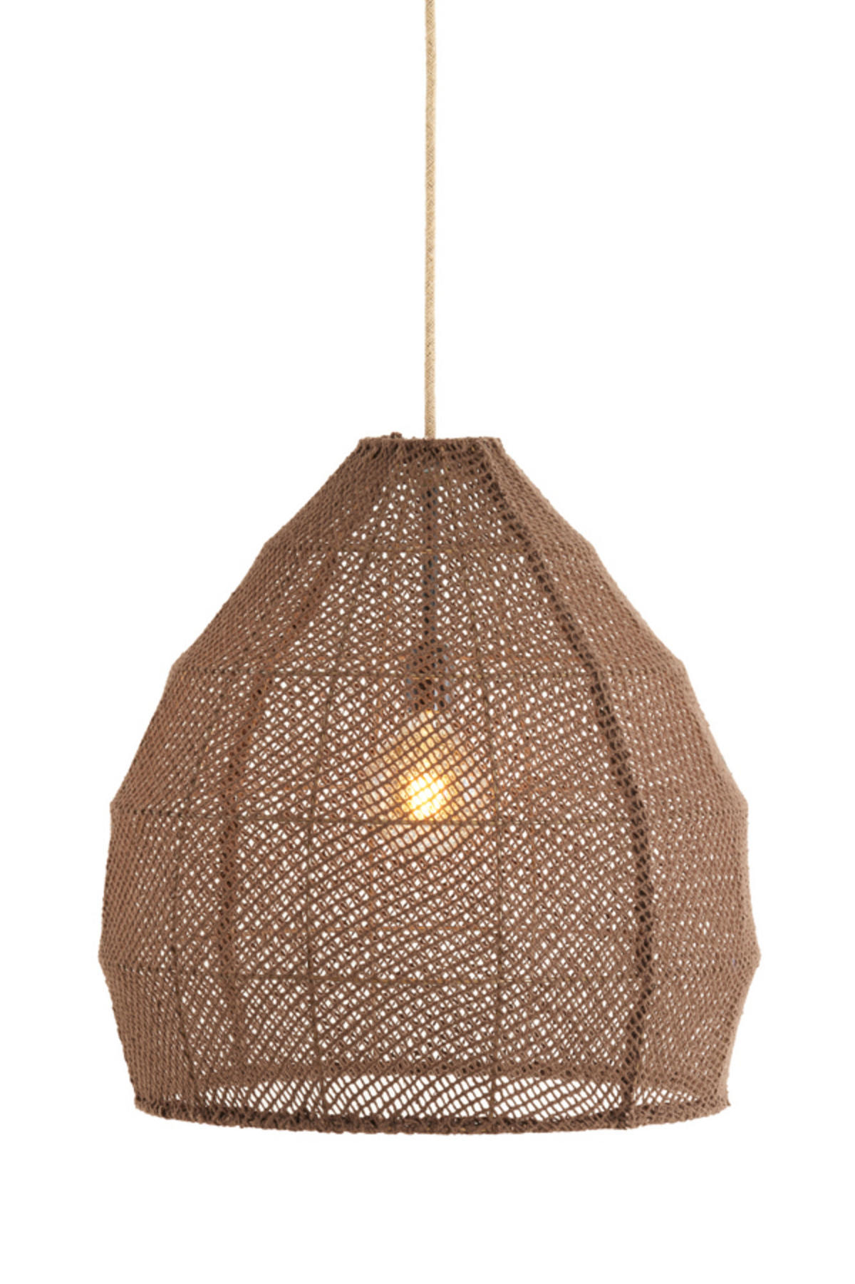 HÄNGELAMPE Makassar Braun Ø50/50 cm - Braun, Textil (50/50/50cm) - Light & Living