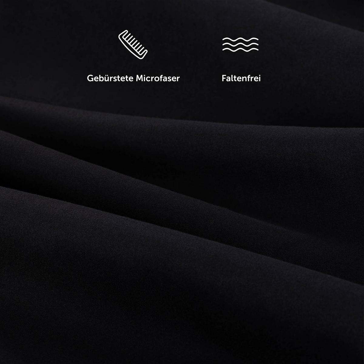 SPANNBETTLAKEN 2er-Set 135/190/30 cm Schwarz - Schwarz, Textil (135/190cm) - Blumtal