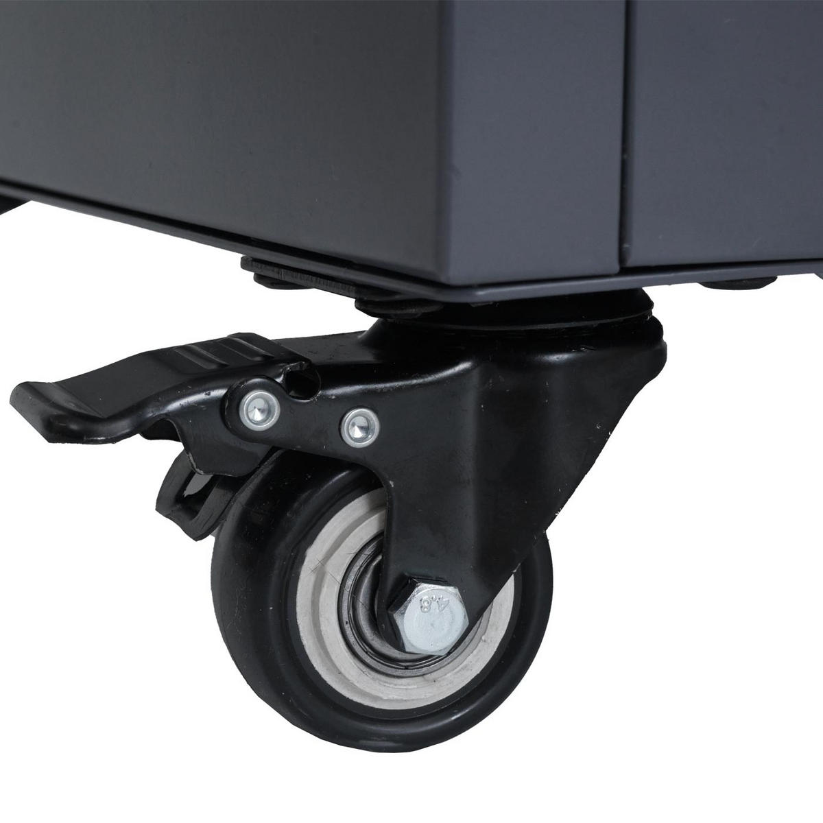 AKTENSCHRANK rollbar HxBxT 98x80x40cm 2 Türen abschließbar Stahl Dunkelgrau-Hellgrau - Dunkelgrau, Metall (80/98/40cm) - PROREGAL