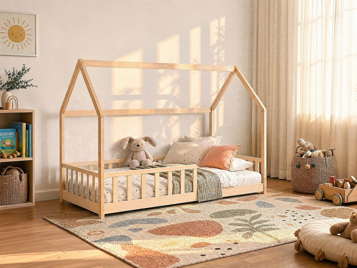 HAUSBETT - 1 Person - holz - naturfarben hell Martevi - Naturfarben, Holz (90/190cm) - Vente-Unique