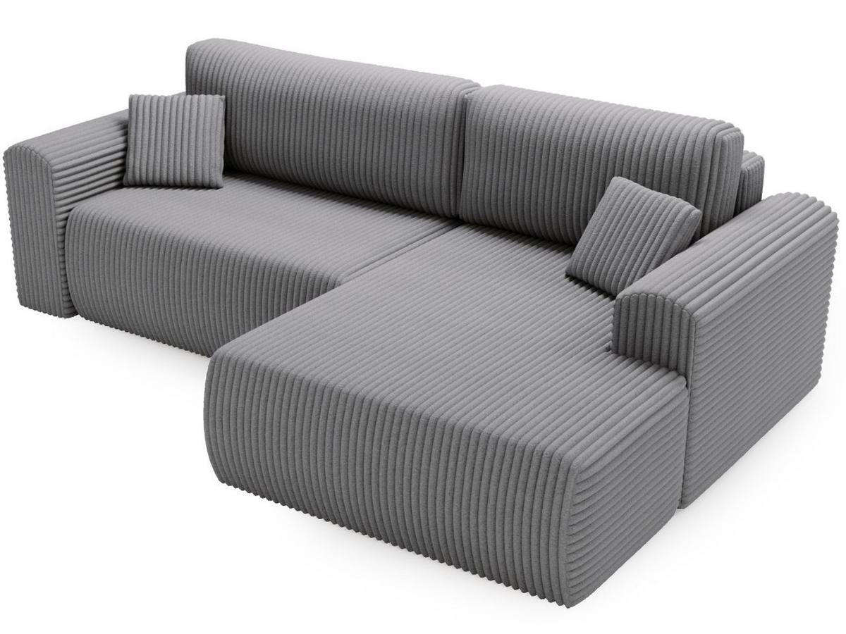 ECKSOFA Belvio Dunkelgrau Rechts - Dunkelgrau/Schwarz, Holz/Textil (257/177cm) - Graingold