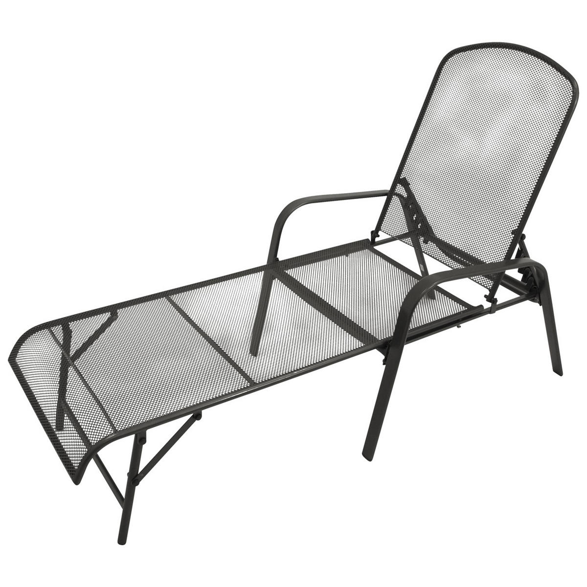 SONNENLIEGE Glasgow - aus Streckmetall anthrazit - Grau, Metall (62/100/197cm) - TPFGarden