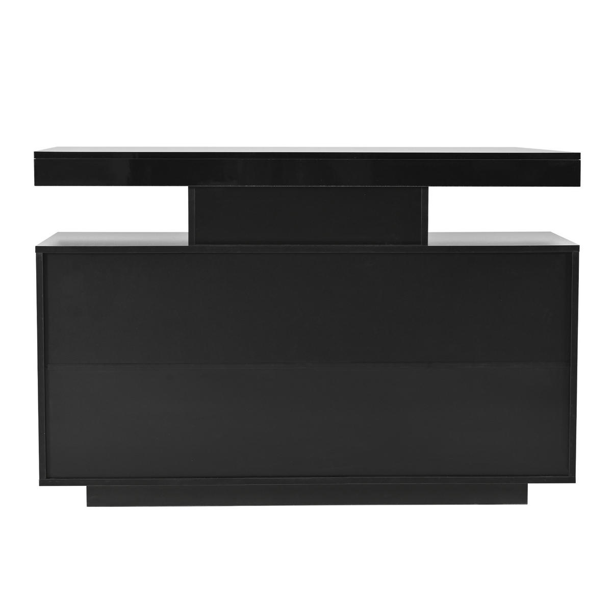 SIDEBOARD 120/40/80 cm aus Spanplatte mit Hochglanzfront und LED-Beleuchtung Schwarz - Schwarz, Holzwerkstoff (120/80/40cm) - Modenvie