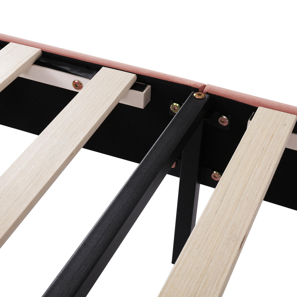 POLSTERBETT 90x200 Samt Höhenverstellbar Lattenrost Rosa - Pink, Holz - FLIEKS