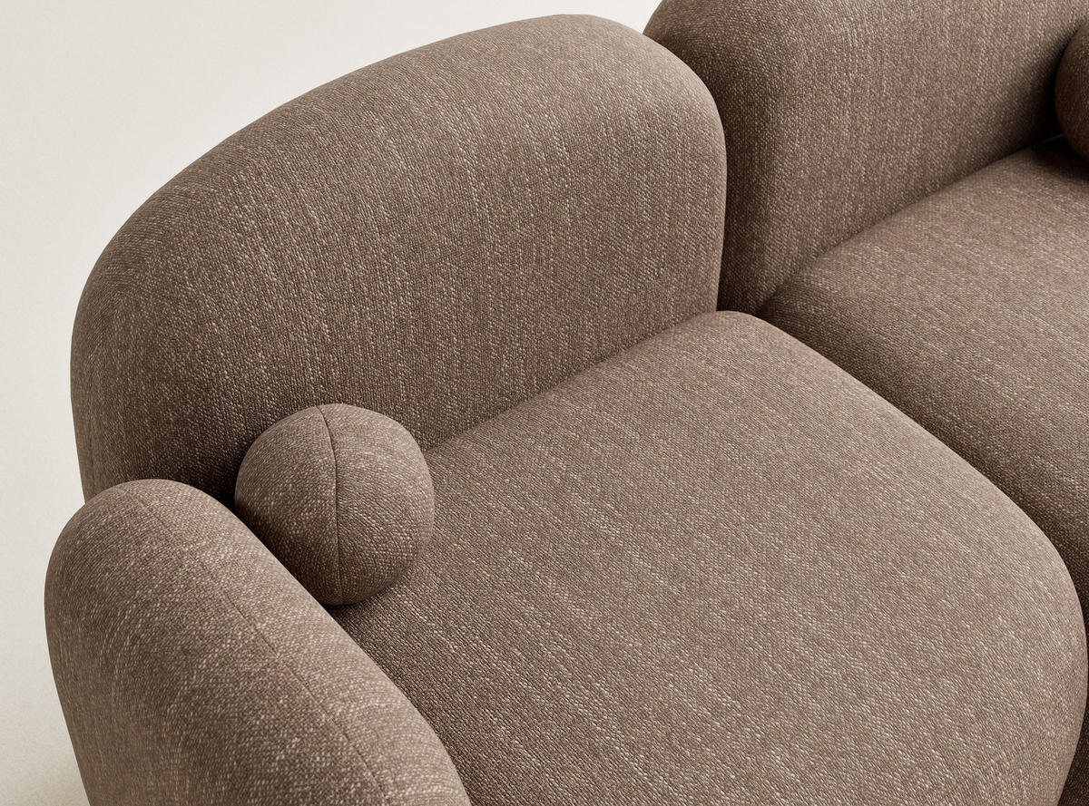 ECKSOFA Bahama Braun Webstoff - Schwarz/Braun, Holz/Holzwerkstoff (190/146cm) - Maison de Reve