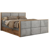 BOXSPRINGBETT ALBERO 2 KING DUO 120/200 Hellgrau Velvet - H3 - Hellgrau, Holz/Textil (120/200cm) - MKS