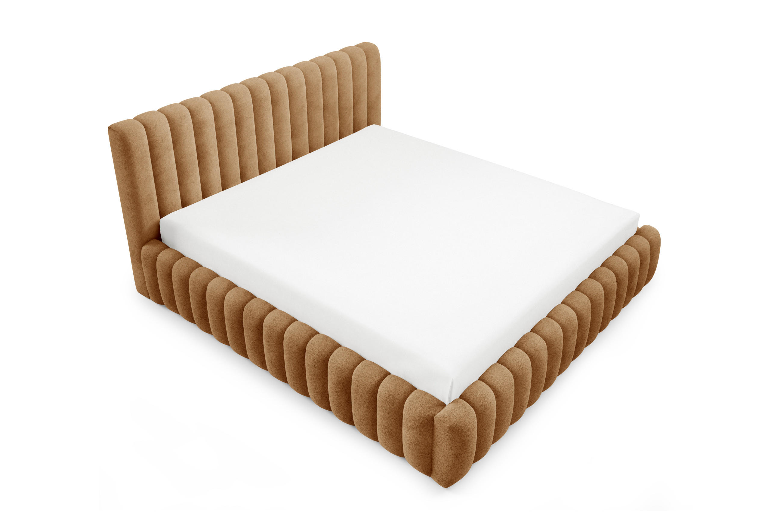 POLSTERBETT mit Stauraum Bouclé 200x200 cm in Rost - Orange, Textil (200/200cm) - Home Collective