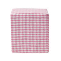 SITZWÜRFEL Vichy-Karo rosa, Hocker kariert 36/36/38 cm - Rosa, Textil (36/38/36cm) - Homescapes