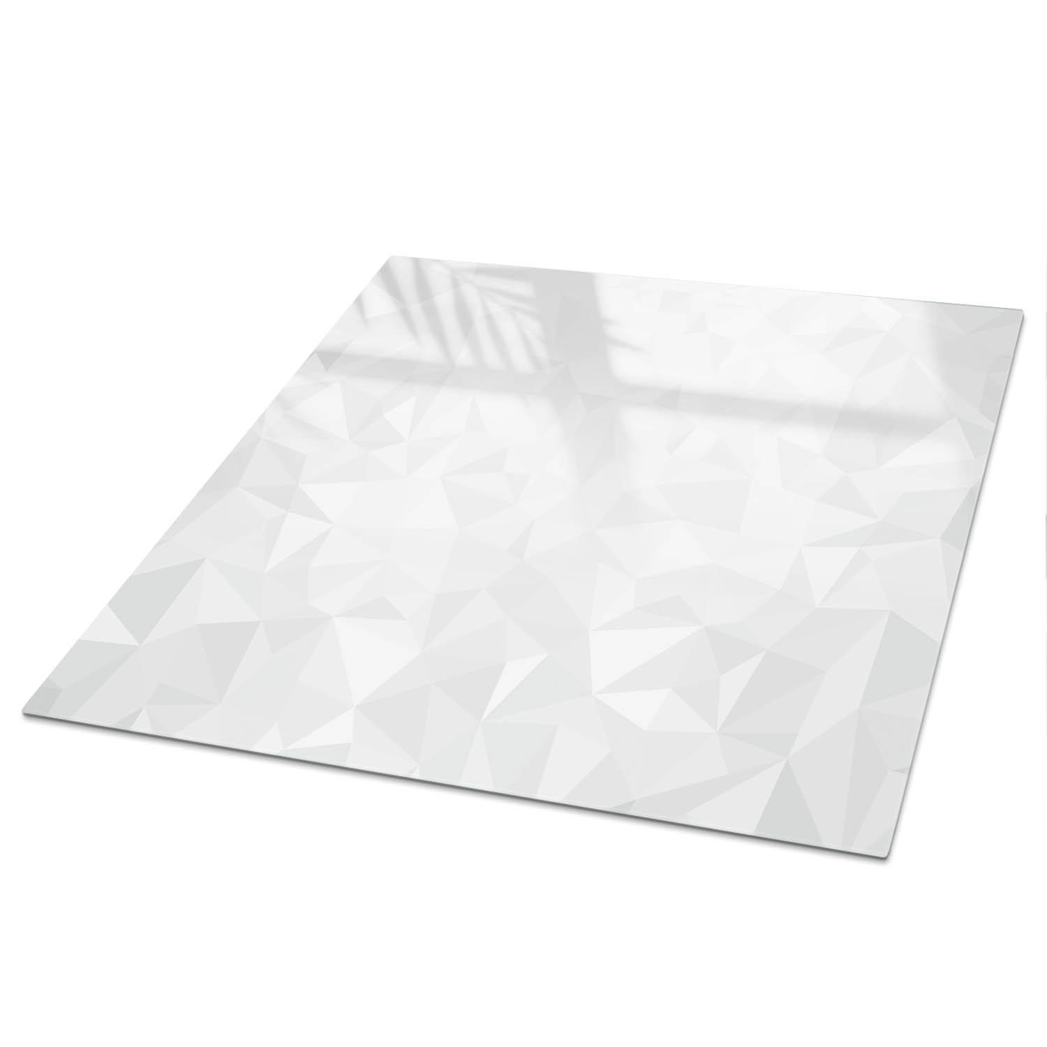 TISCHPLATTE 50x50 cm – Geometrischer Hintergrund - Weiß, Glas (0.4/50/50cm) - Wallfluent