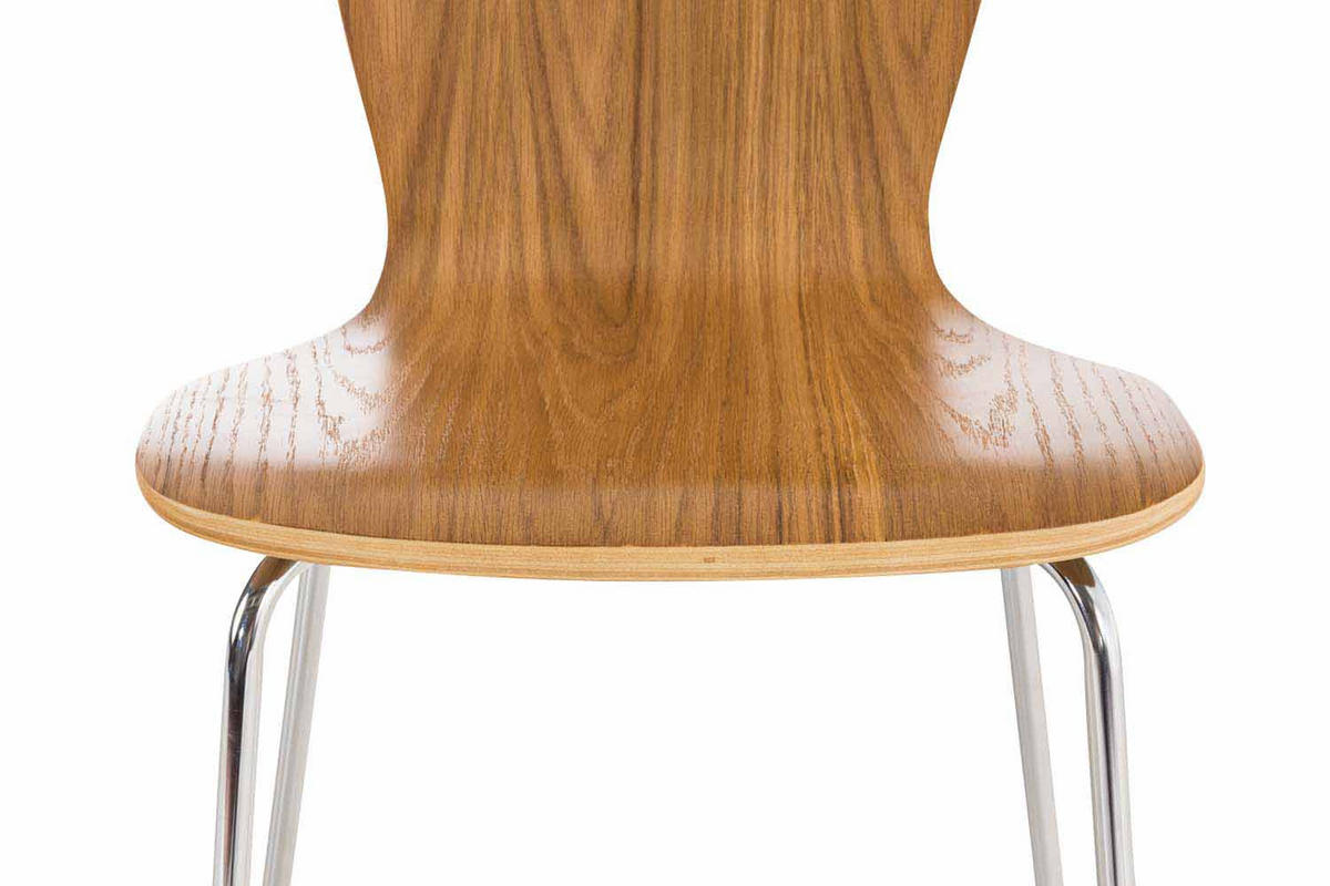 BESUCHERSTUHL Holz Eiche - Eichefarben, Holz/Metall (43/84/50cm) - CLP