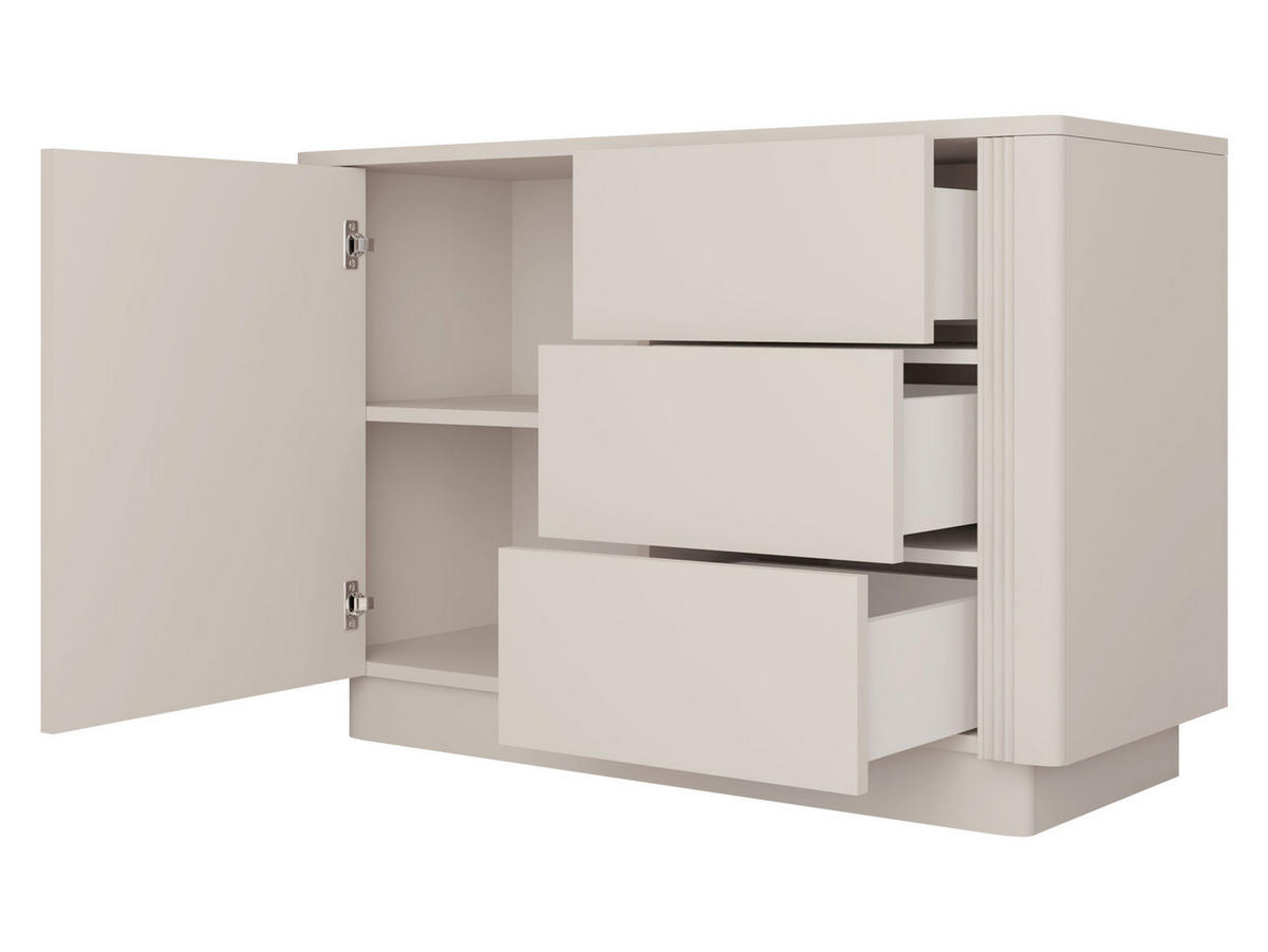 KOMBIKOMMODE Netari 1D3SZ - Dunkelbraun, Holzwerkstoff (100/69/40cm) - MIRJAN24