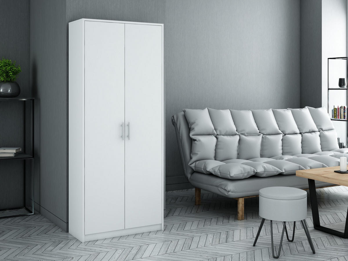 MEHRZWECKSCHRANK R002 weiss - Weiß, Holzwerkstoff (74/180/35cm) - roe furniture
