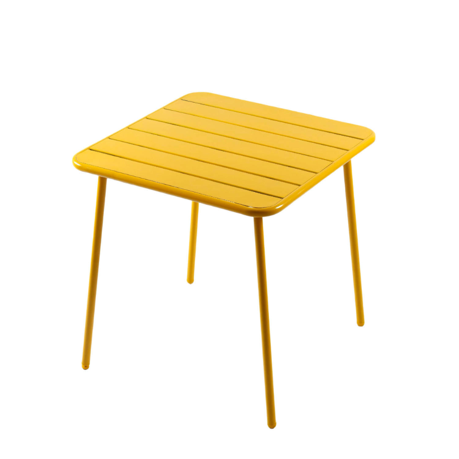 GARTENTISCH Bergame in Gelb 4-Sitzer - Gelb, Metall (70/70/72cm) - Concept Usine