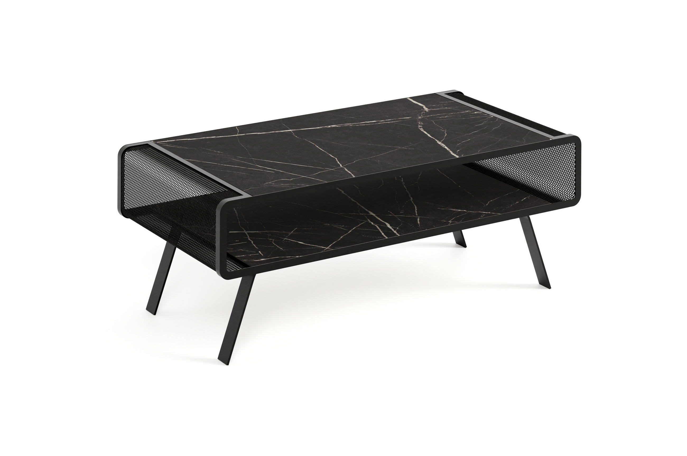 COUCHTISCH TORPE - Graphitfarben/Schwarz, Holzwerkstoff (60/121/45cm) - Meblini