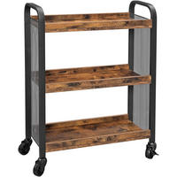 SERVIERWAGEN Rustikales Braun/Schwarz 66x26 cm LRC66BX Mobil Mit Rollen - Schwarz, Metall (84/13/32cm) - Edanti