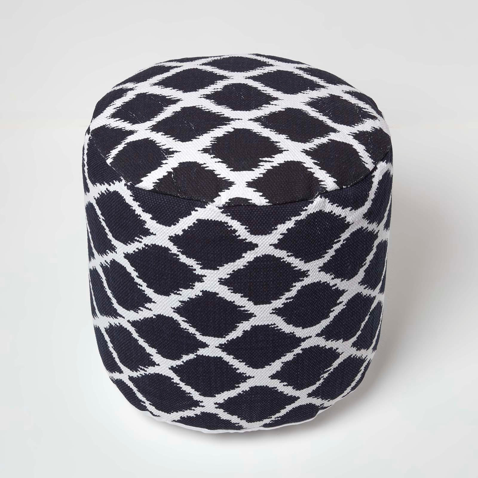 Thumbnail - Homescapes Sitzpouf, Blau, Textil, Ethno, Rund, 45x40x45 cm, Wohnzimmer, Hocker, Poufs